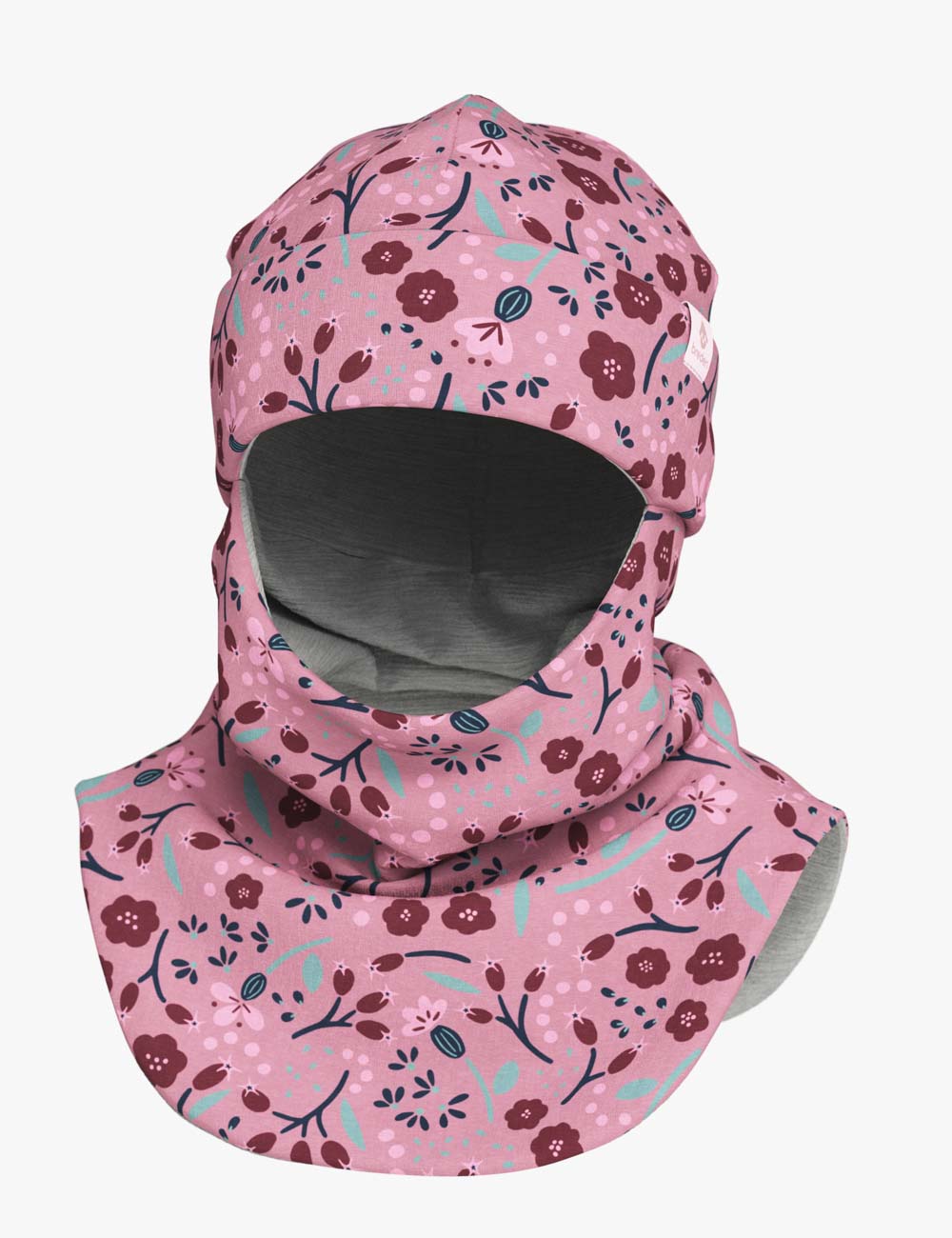 Thermal Merino Balaclava for Kids Autumn Flowers