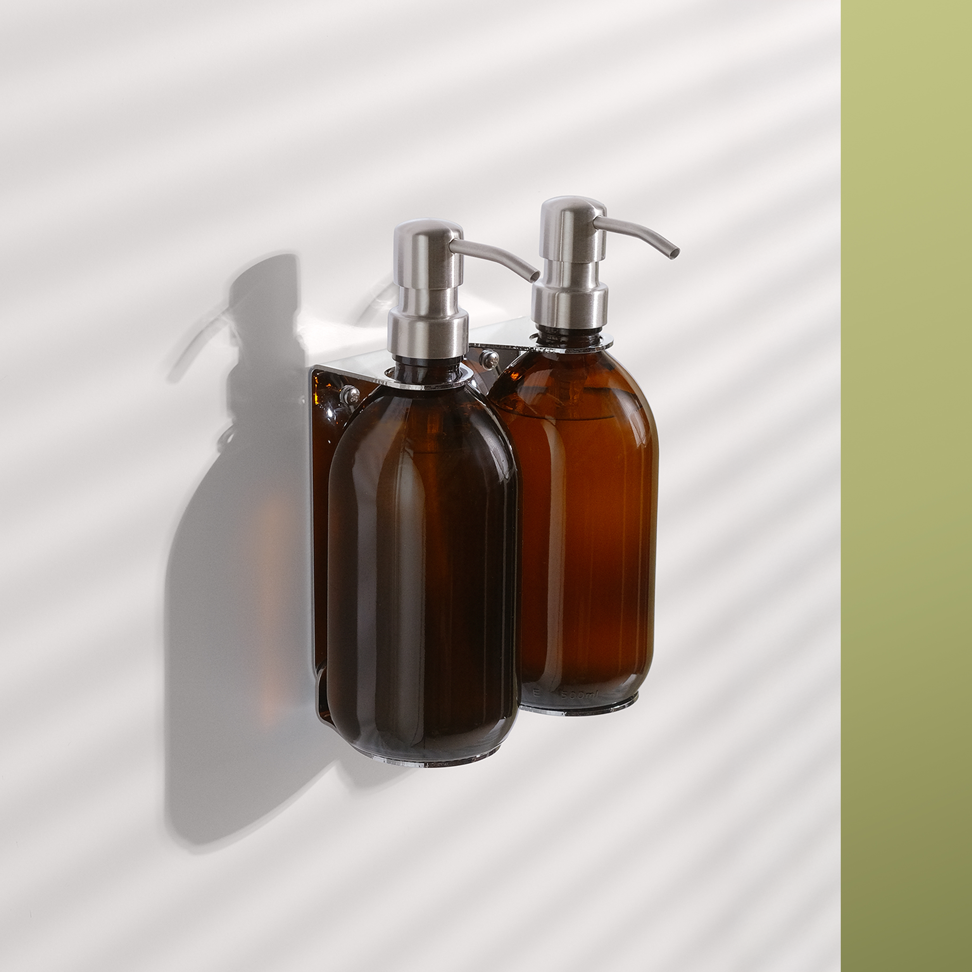 Chrome Double Wall Mounted Soap Dispenser-0