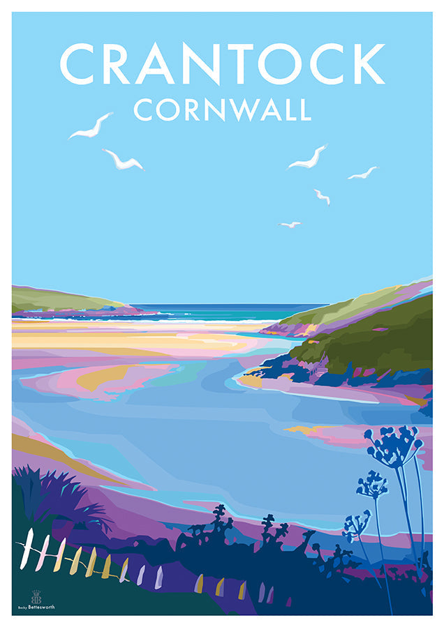 Crantock Beach Travel Poster