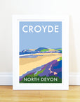 Croyde Vintage Seaside Travel Poster Print