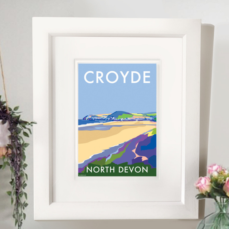 Croyde Vintage Seaside Travel Poster Print