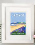 Croyde Vintage Seaside Travel Poster Print
