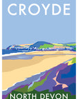 Croyde Vintage Seaside Travel Poster Print