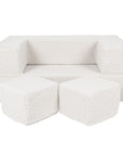 Cream Cube Sofa with Matching Poufs