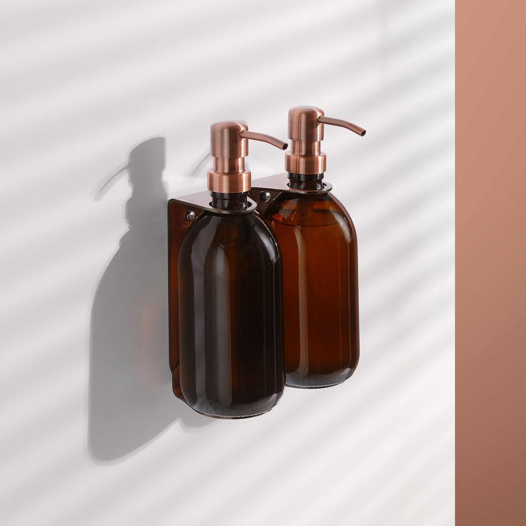 Copper Double Wall Mounted Soap Dispenser-0
