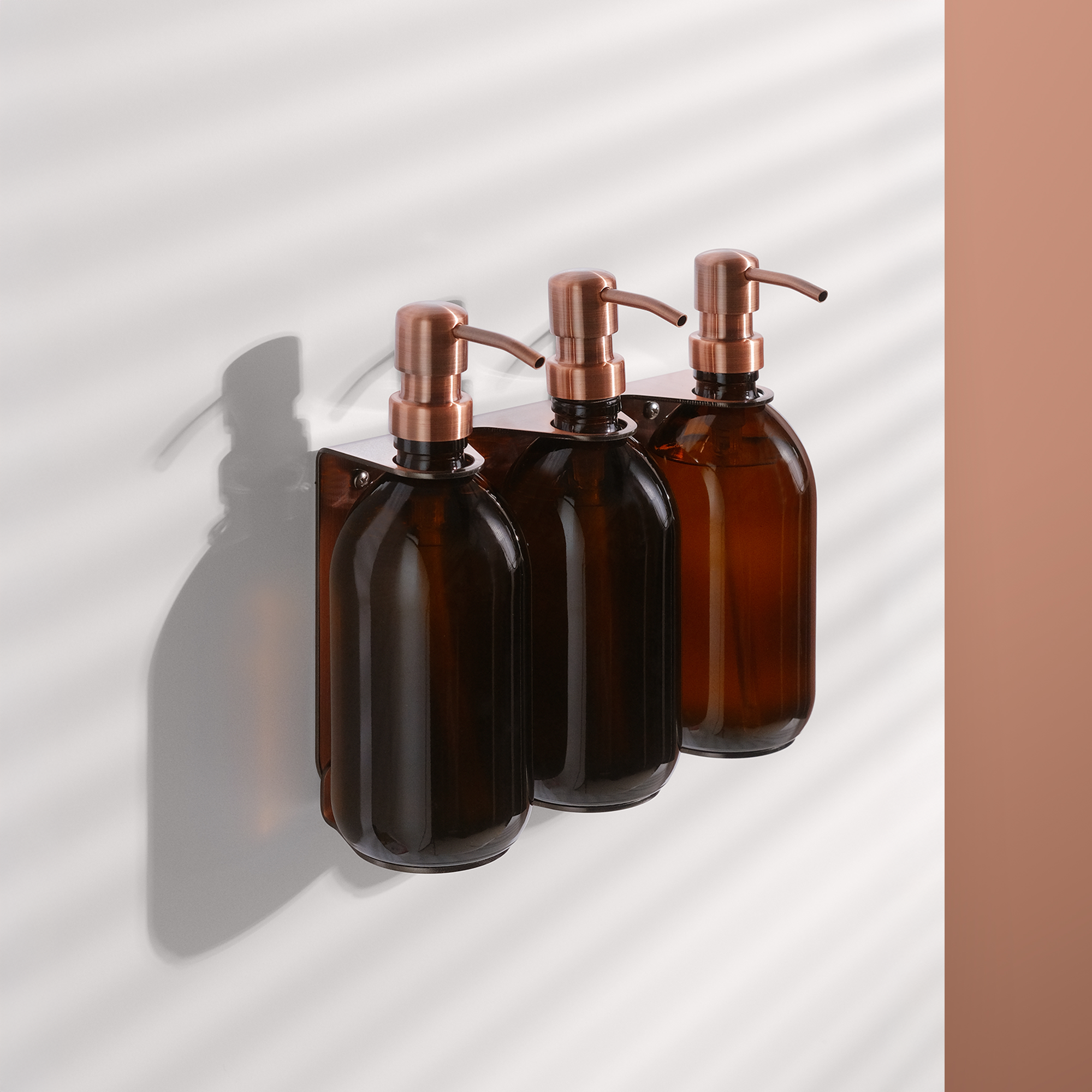 Copper Triple Wall Mounted Soap Dispenser-0