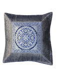 Silk Brocade Decorative Throw Pillow Cover with Elephant and Floral Motifs