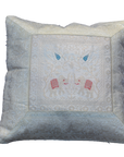 Silk Brocade Decorative Throw Pillow Cover with Elephant and Floral Motifs