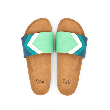 Premium vegan sandals in mint, white, turquoise, teal - soft straps, anatomical footbed, grippy rubber sole, durable, eco-friendly by Fünve at brixbailey.com