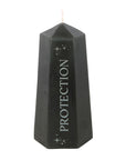 Protection Crystal Candle with Rough Black Obsidian