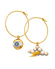 Handmade Ceramic Earrings with 24K Gold – Eye of Protection by SCULP at www.brixbailey.com