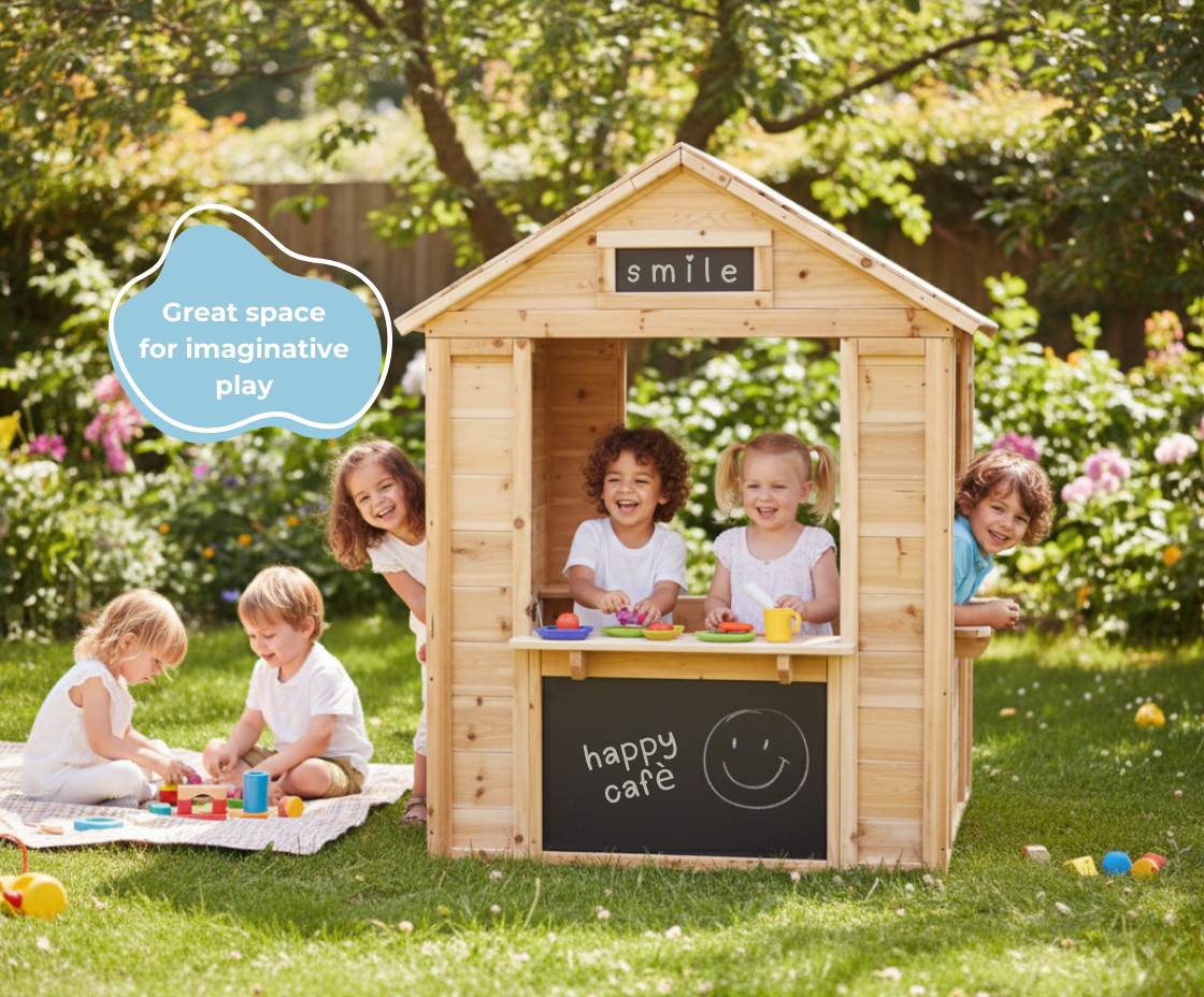 Wooden Café Shop Playhouse for Kids