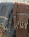 Cassis Blue/Navy Fringed Cotton Fouta