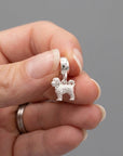 Cavapoo Silver Dog Charm