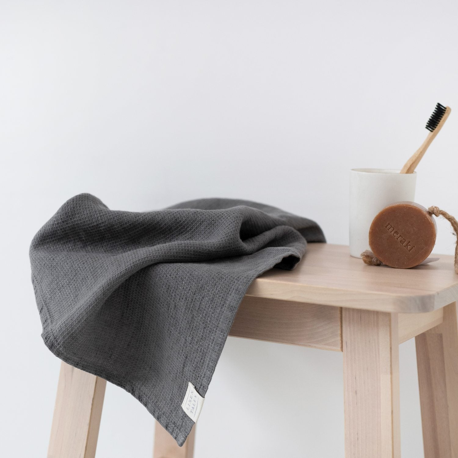 Honeycomb Fine Waffle Towel Charcoal