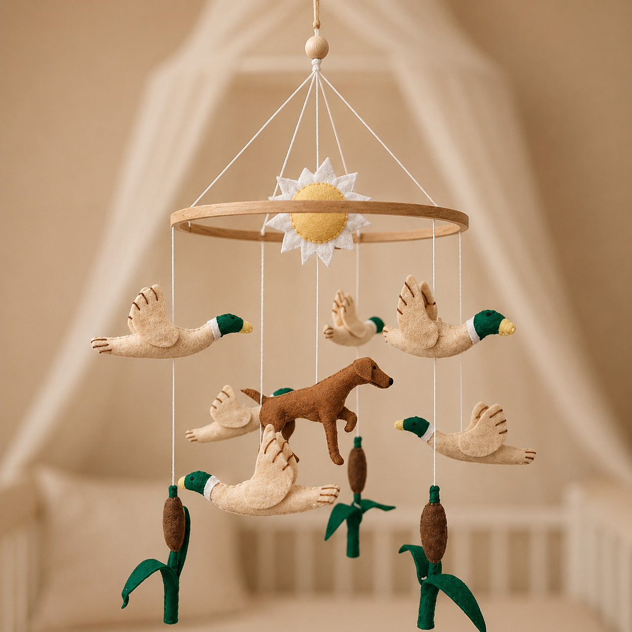 dog &amp; ducks babymobile