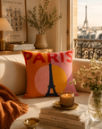 Paris Eiffel Tower Needlepoint Pillow