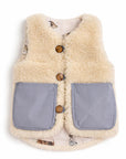 Baby/Kid Virgin Wool Vest - White/Blue