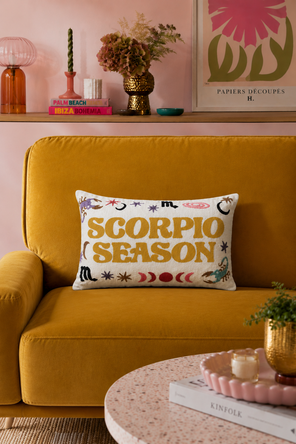 Scorpio Zodiac Needlepoint Pillow