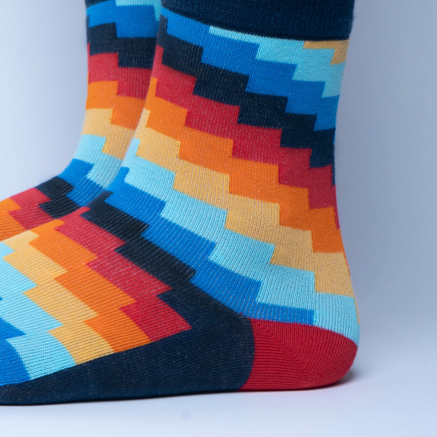 Colorful Checkers Socks, premium cotton blend rainbow socks, stylish and comfortable, EU 37-42 UK 4-8 by Body and I at brixbailey.com