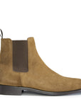 Tobacco Suede Chelsea Boots, Welted Leather Sole