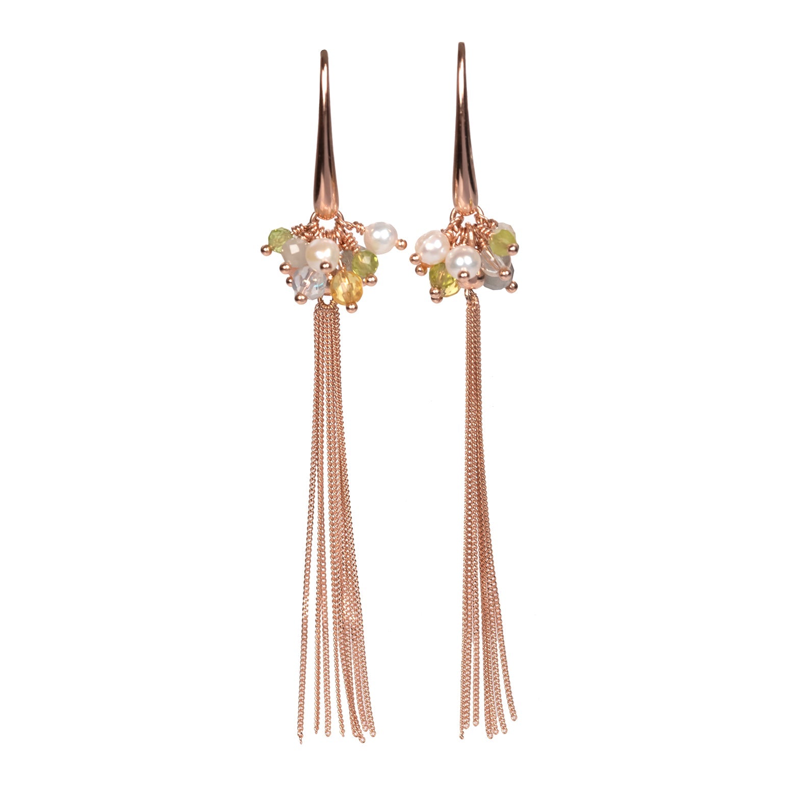 Cherie Tassel Earrings – Retro Pearl &amp; Silver Elegance by MyaMoon at www.brixbailey.com