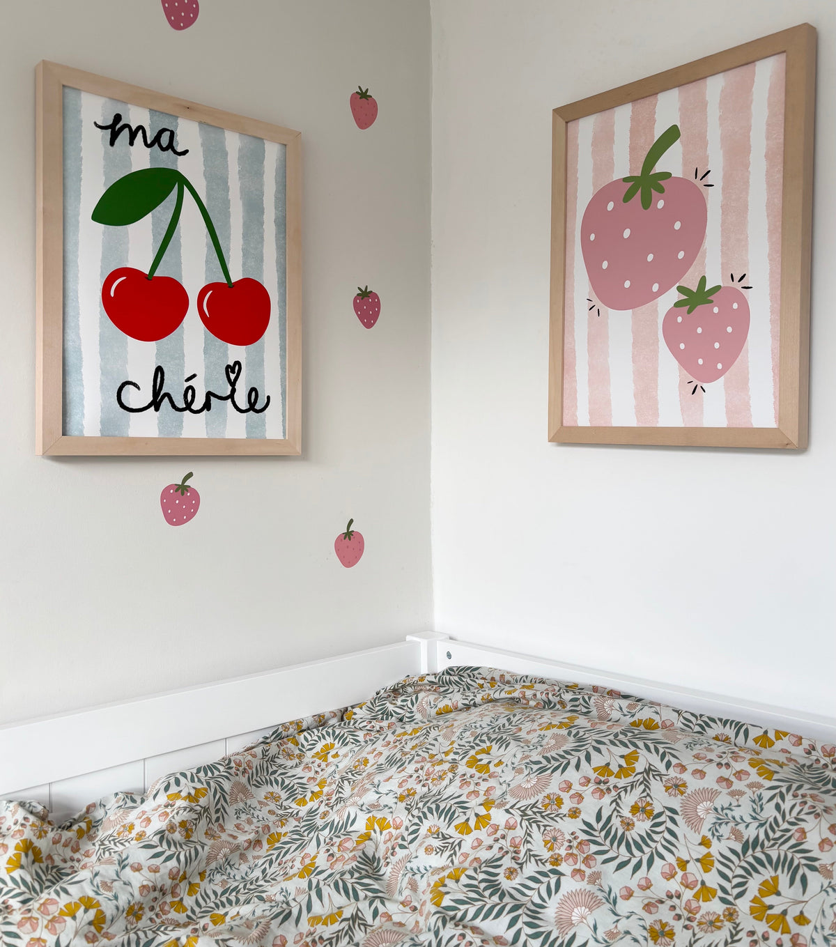Strawberries kids wall art print