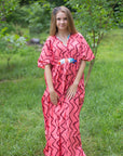 Coral Unfurl Style Caftan in Chevron Pattern-1