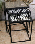 Chinta Modern Black Square Nesting Side Tables