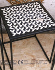 Chinta Modern Black Square Nesting Side Tables