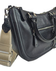 SADDLER "Chloe" Real Leather Twin-Handle Handbag with Crossbody Strap - Handmade, with Keepsake Pouch