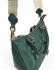 SADDLER "Chloe" Real Leather Twin-Handle Handbag with Crossbody Strap - Handmade, with Keepsake Pouch
