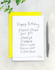 Choose Your Gift Birthday Card From The Dog