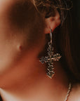 Lament Cross Hoop Earrings