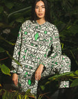 Organic Cotton and Linen Shirt in Circuit Garden