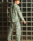 Organic Cotton and Linen Shirt in Circuit Garden