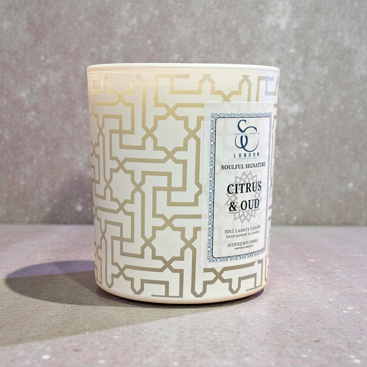 Citrus &amp; Oud – Luxury Soy Candle (30cl)