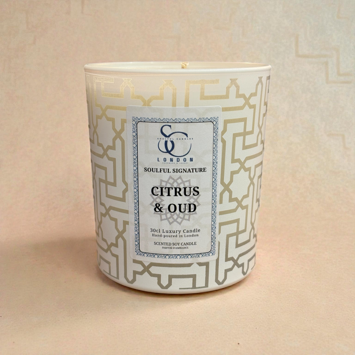 Citrus &amp; Oud – Luxury Soy Candle (30cl)