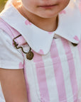 Classic Wide Stripe Denim Shorts - Pink