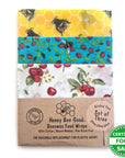 *Set of 3 Handmade Beeswax Wraps | Bees & Cherries