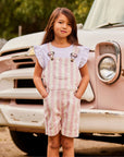 Classic Wide Stripe Denim Shorts - Pink
