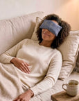Breathe Embroidered Linen and Lavender Eye Pillow
