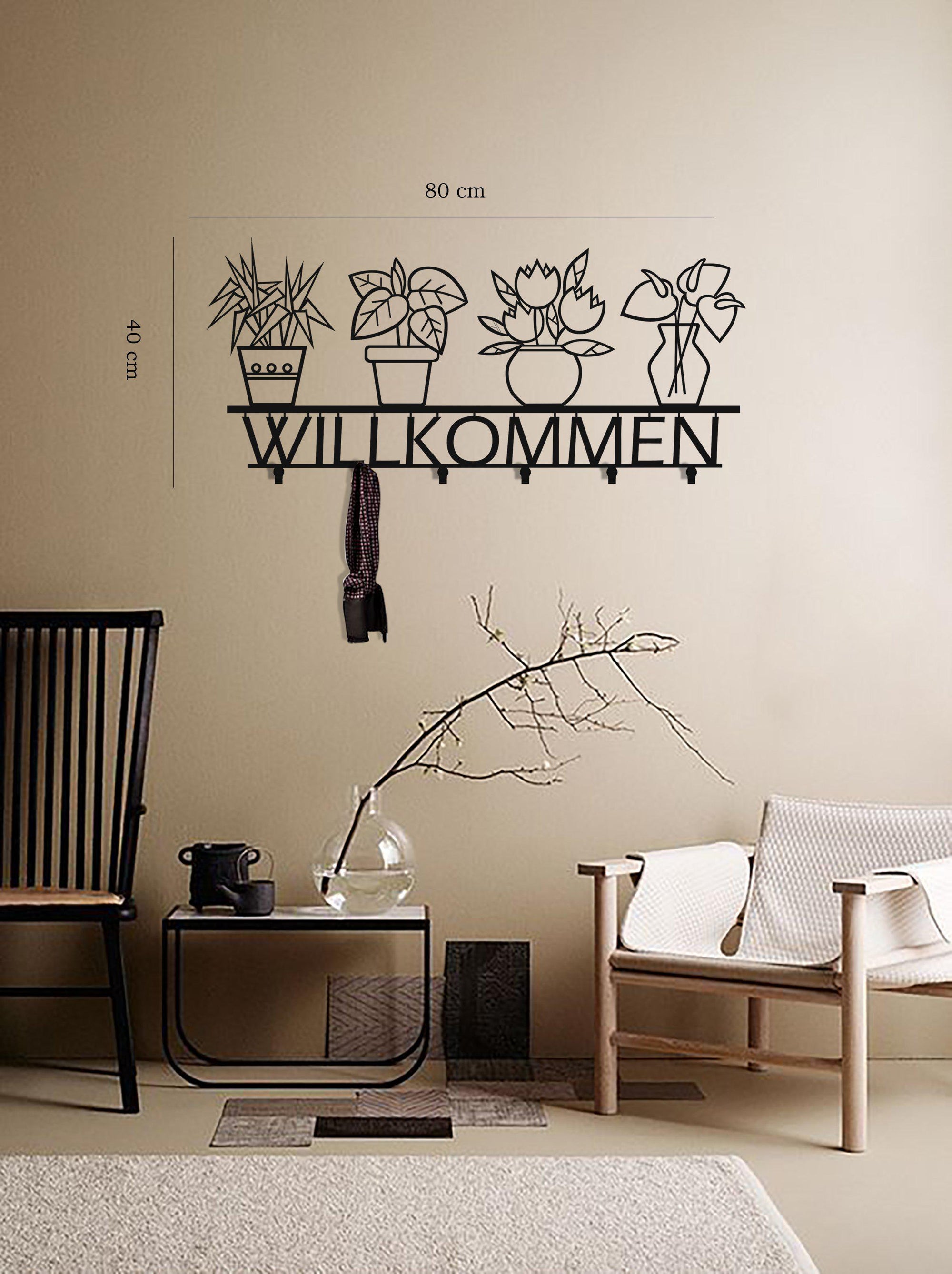 Casa Black Metal Coat Rack