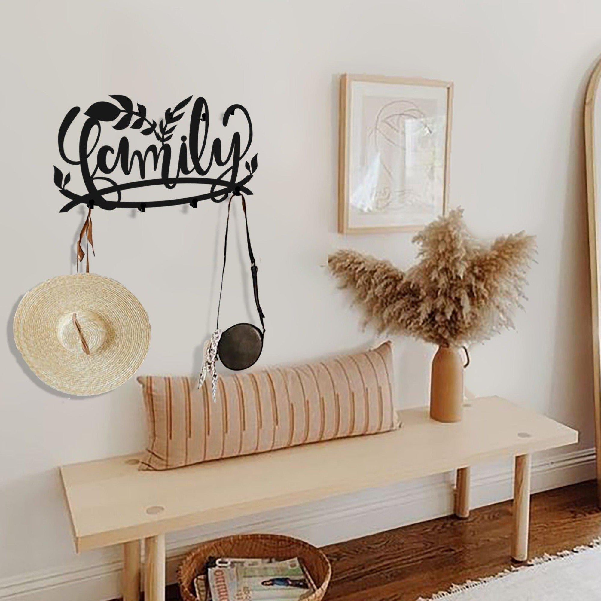 Family Coat Rack in Black Matte Metal