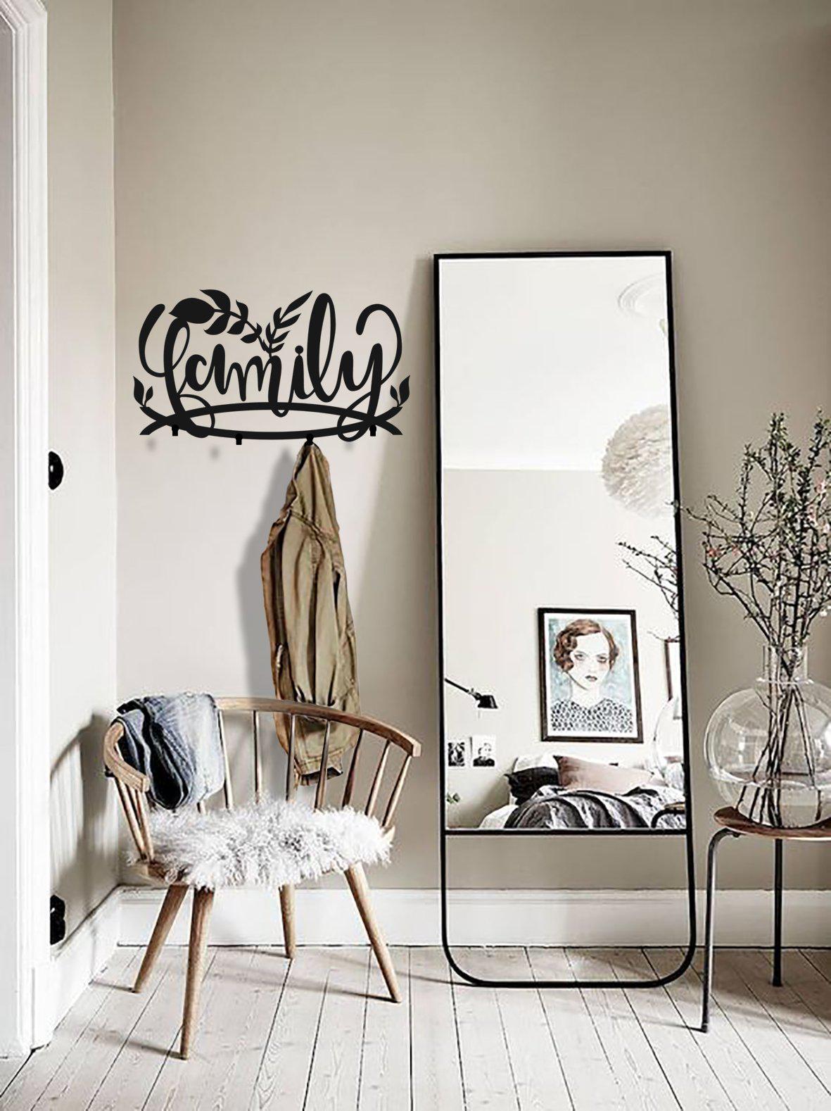 Family Coat Rack in Black Matte Metal