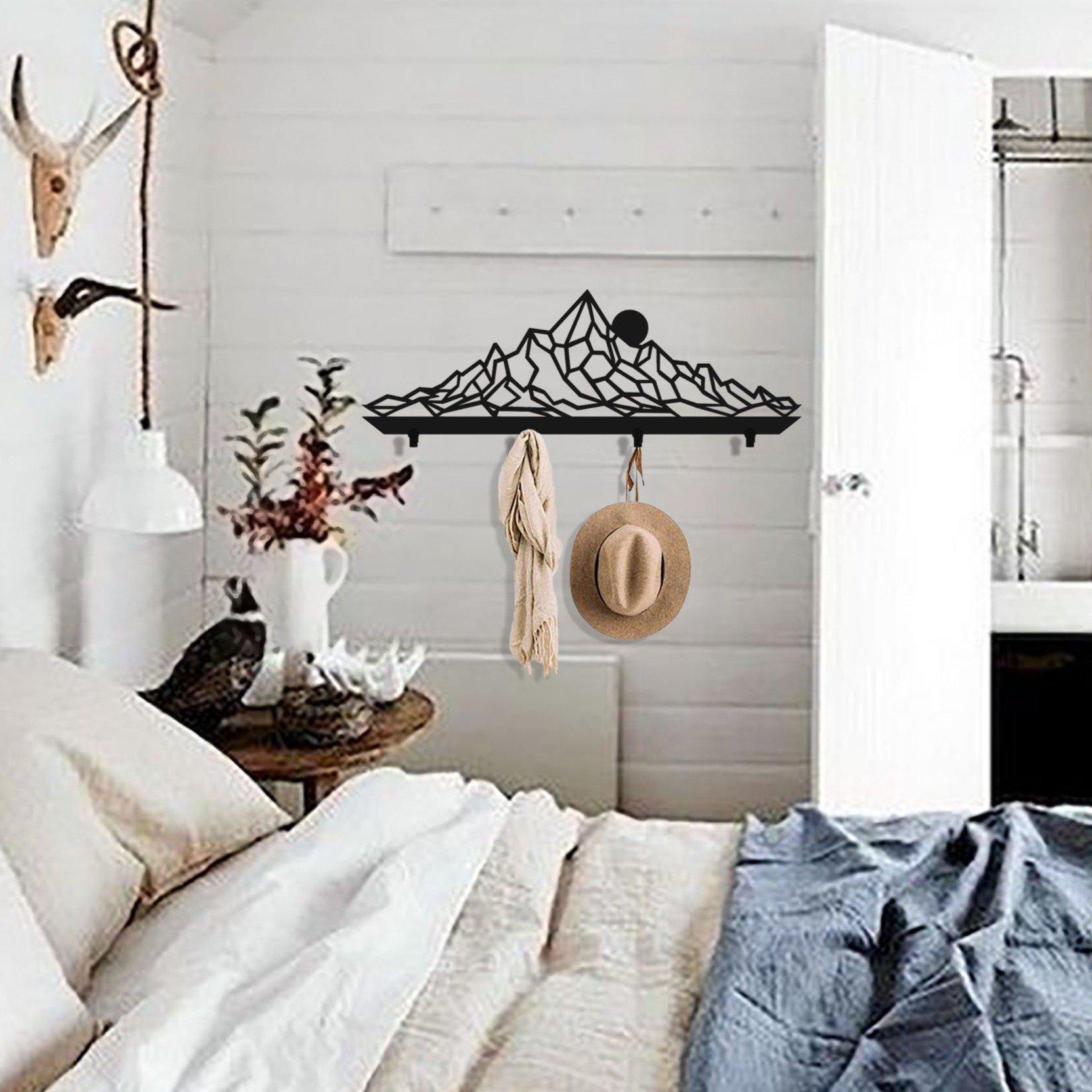 Mountain Black Matte Metal Coat Rack