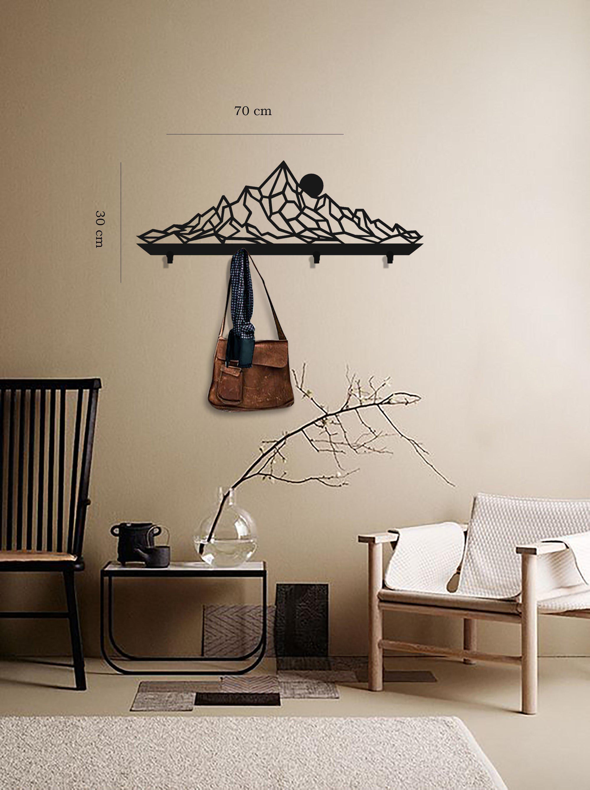 Mountain Black Matte Metal Coat Rack