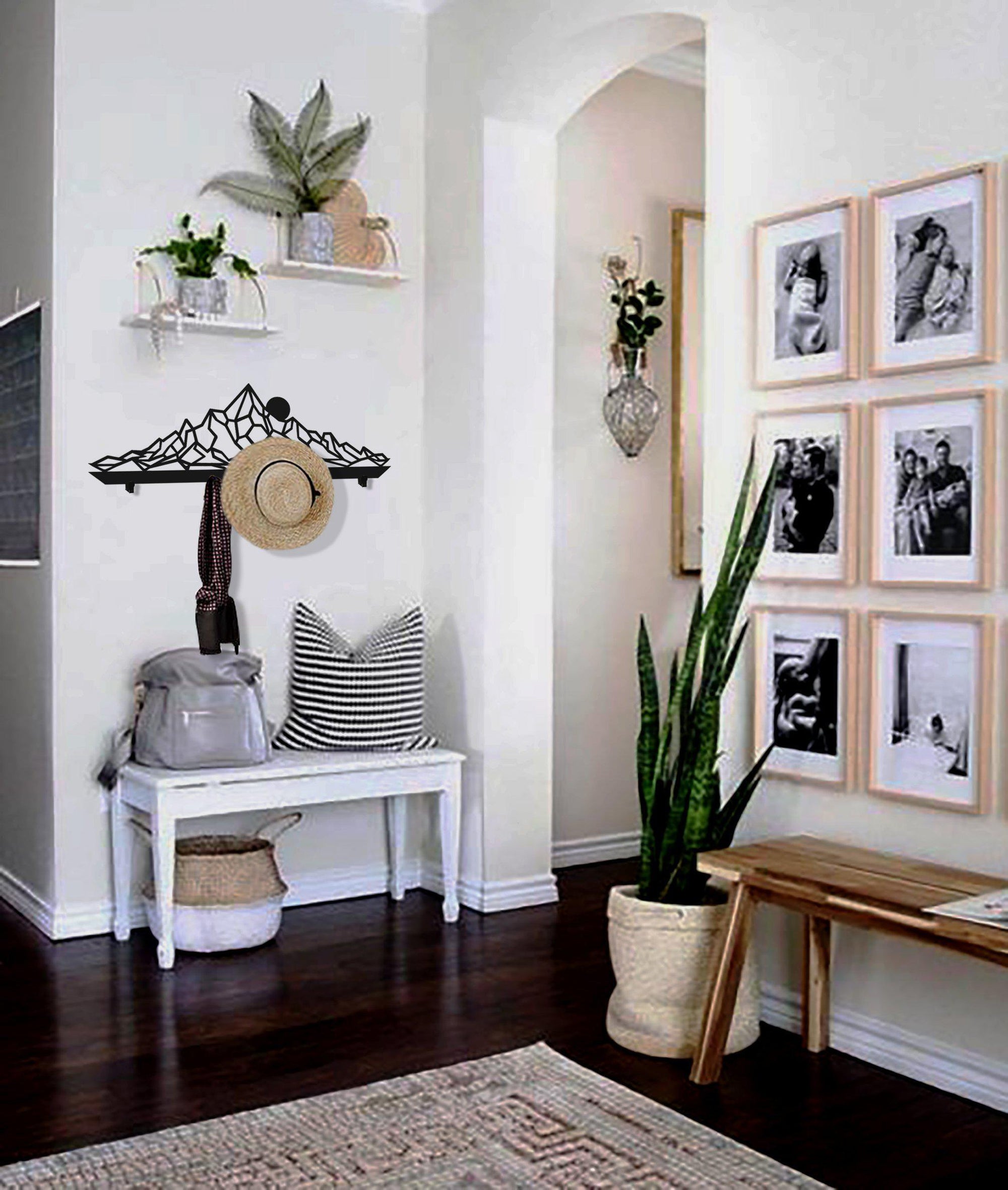 Mountain Black Matte Metal Coat Rack