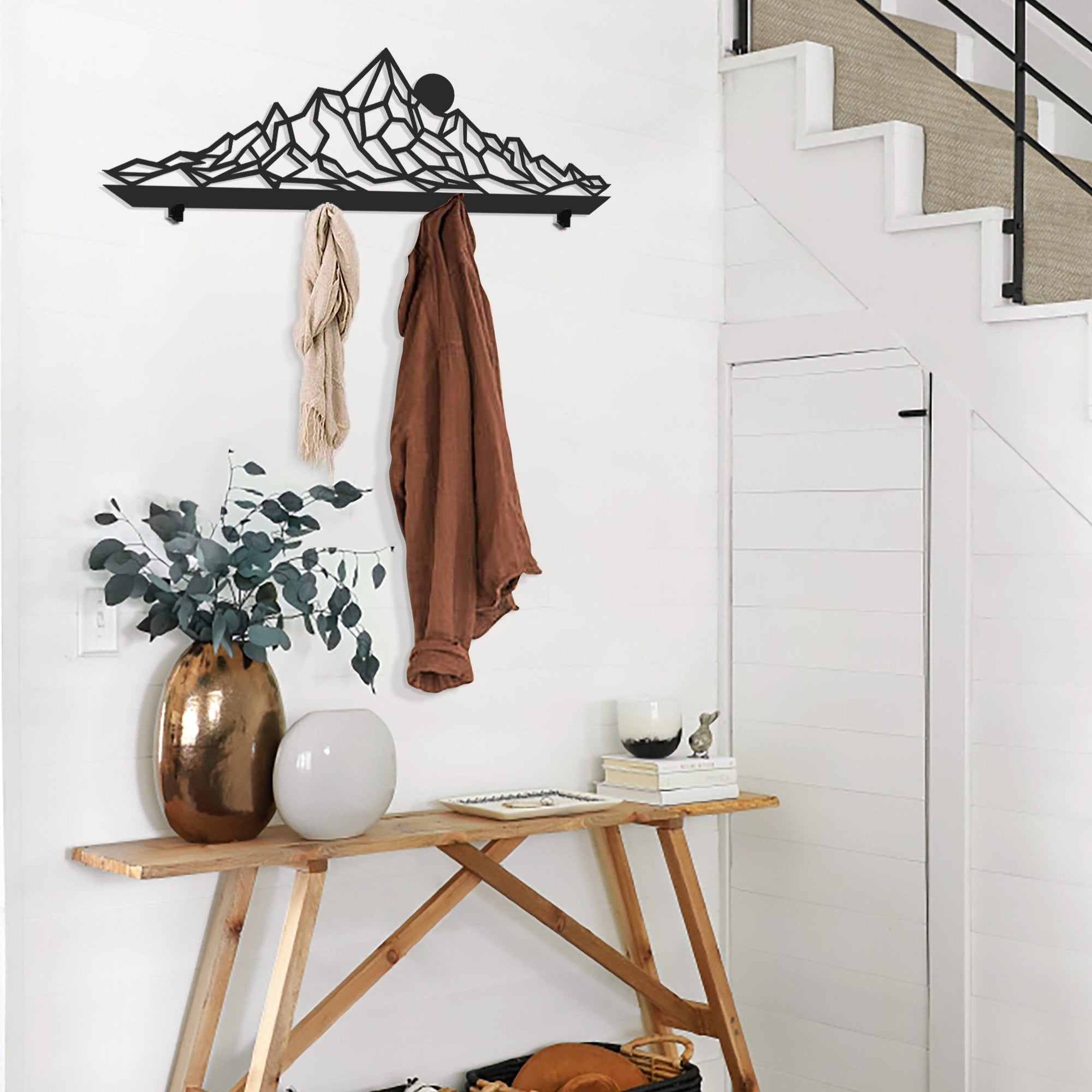 Mountain Black Matte Metal Coat Rack