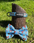 Blue Chihuahua Print Exclusive Designer Bow Tie by My Chi and Me